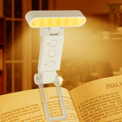 Aolso Luce per Lettura Libri a Letto,Luce LED Ricaricabile USB con Pinza con 5 Temperature di Colore,6 Luminosità Regolabili,Lampada per Leggere a Letto per Notturna