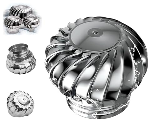 IMUNKT Cappello Eolico per Canne Fumarie, Comignolo Girevole per Stufa Diametro 110mm 160mm 200mm 250mm 300mm 400mm, Aspiratore Fumi Uscita di Tetto, Cappa Antiruggine(250mm/10inch)