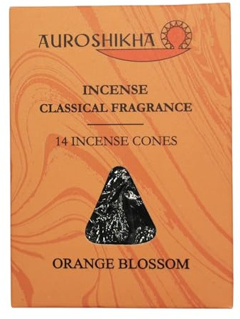 Anandam Auroshikha Lot de 14 cônes d'encens Fleur d'oranger