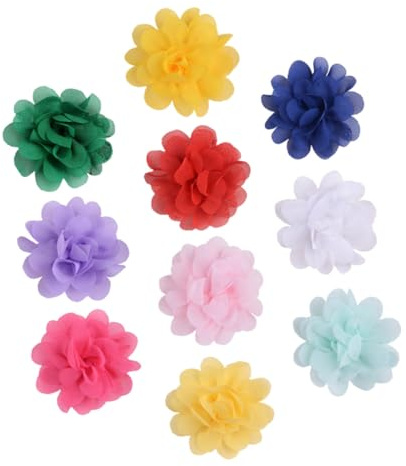 UTHCLO 10 Stück-pack Blumen Haarklammern aus Gewebe für Mädchen und Kinder Niedliche Blüten Haarspangen Praktisch und Kinderfreundlich für Hochzeit und Festival Zufällige Farbe