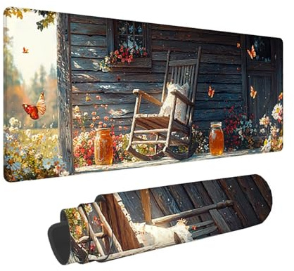 Tapis de Souris de Jeu, 1200 x 500 mm XXL Tapis Souris Gaming Grand, Antidérapant Étanche, Extended Long Clavier Mouse Pad, Accessoire Bureau, pour Gamer, Ordinateur, PC (Chaise longue avec vue) X-220