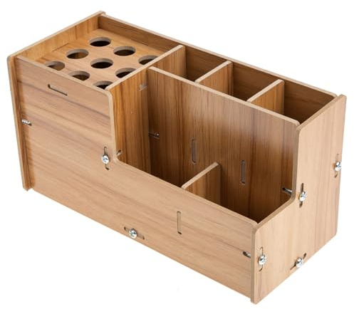 GALPADA Soporte Estuche Ligero para Tijeras y Peines de Madera Antideslizante Organizador Práctico para Almacenamiento en Salón y Barbería para Herramientas de Peluquería