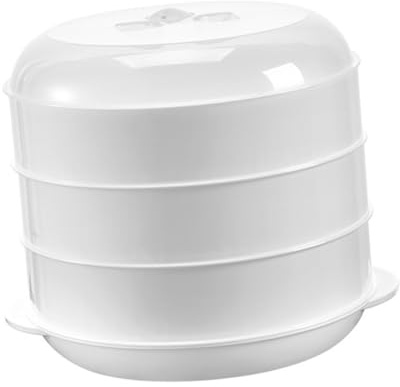MOLUCKFU Vaporera para Microondas Tapa Resistente al Calor Apta para Cocinar Verduras al Vapor Calentar Alimentos y Preparar Bollos Utensilio de Cocina de Fácil de Limpiar y Apto para