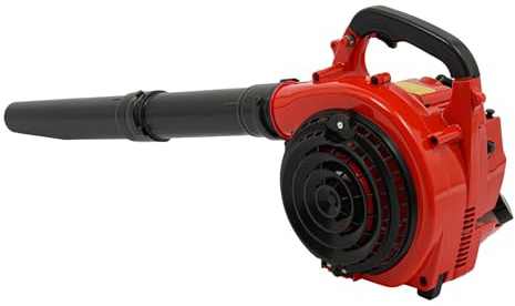 NaMaSyo Soffiatore a benzina 2 in 1, 25,4 cc, aspiratore per foglie, con ugelli e sacco di raccolta a 2 tempi, raffreddato ad aria, motore a benzina per soffiare, aspirare