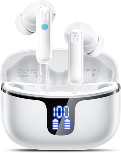 Cuffie Bluetooth, Auricolari Bluetooth Stereo HiFi, 2026 Cuffie Wireless In Ear con 4 ENC HD, Cuffiette Sport Touch Control, Cuffie Senza Fili con 40H Display LED, Earbuds per Android/iOS