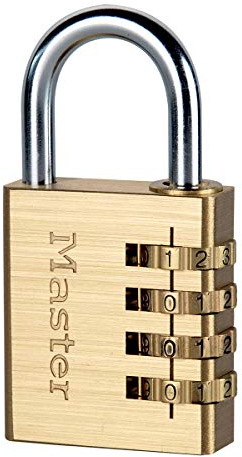 Master Lock 604EURD Lucchetto con Combinazione in Alluminio Massiccio con Finitura in Ottone, Oro, 8.1 x 4 x 1.8 cm