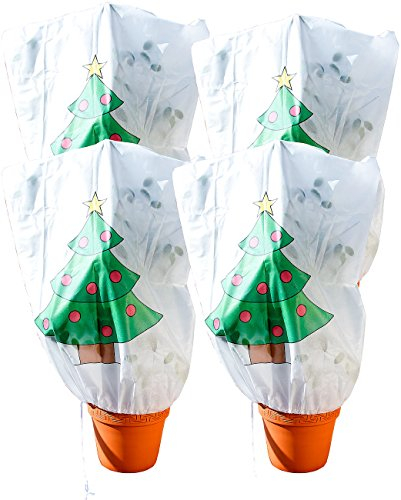 infactory Rosenschutzhaube: 4er-Set Winterschutz-Haube Weihnachtsbaum für Pflanzen, 110 x 120 cm (Säcke für Pflanzenschutze, Pflanzenschutzhaube für den Winter, Rose)