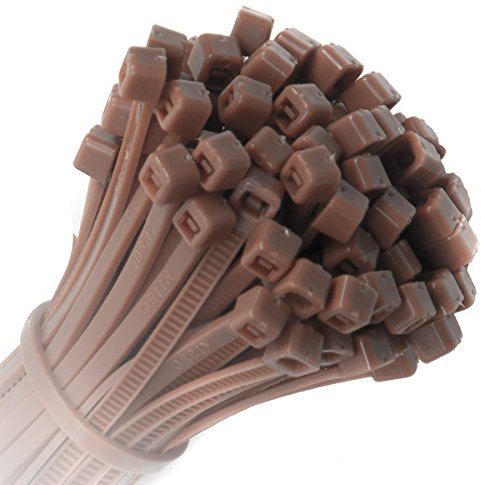 Pack of 100x Strong Nylon 300mm x 4.8mm Brown Cable Ties