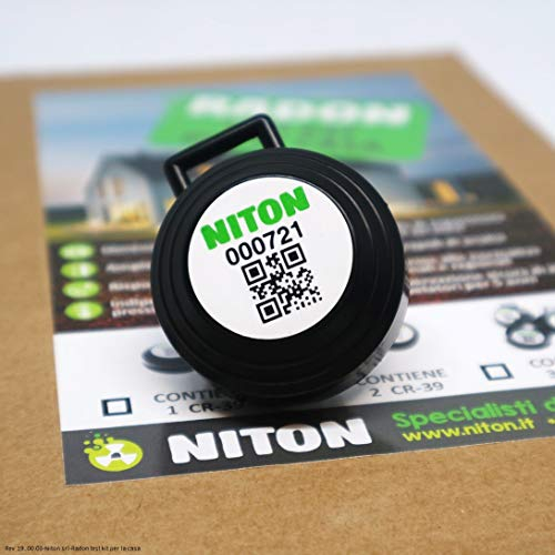 Niton srl GAS RADON TEST KIT per la casa - FIDOtrack (1 RILEVATORE CR-39) Classico
