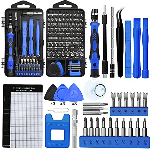 138 in 1 Schraubendreher Set Feinmechanik Mini Feinmechaniker Satz Magnetisch Upgrade Version Präzisions Elektronik Reparatur Set für iPhone Laptop Spielzeug Uhren Kamera Brillen