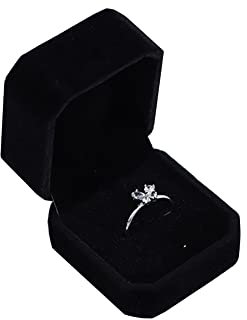 UUYYEO 2 x Ring-Geschenkbox, Ringhalter, Aufbewahrungsbox, Ringhalter, Schwarz