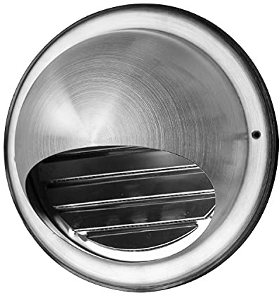WeCooper 304 Stainless Steel Air Vent 150mm, Round Bull Nosed External Extractor Wall Vent Outlet, Grille with Louvres, Fly Screen and Drip Deflector
