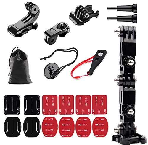 YHTSPORT Support Gopro Casque Moto - Kit de Fixation pour Caméra d'Action Compatible avec Gopro et Autres Action-Cams