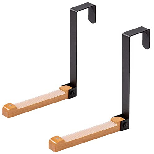 szhdxsy 2 Stück faltbare Türhaken, Metall und Holz, faltbare Türhaken, Türhaken, einfach zu tragen, nicht perforierte Kleiderhaken, zum Aufhängen von Mänteln, Hüten, Handtüchern, Taschen, Schlüsseln