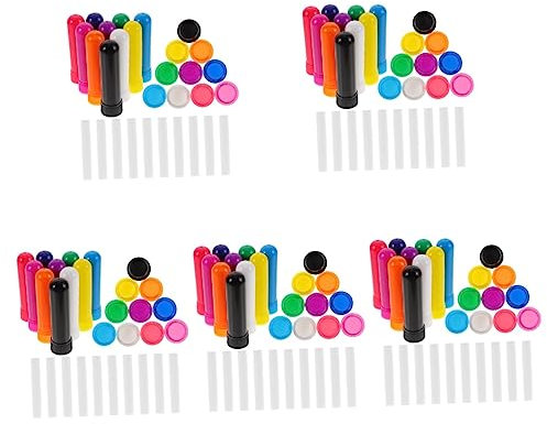 Healeved 50pcs Scent Inhaling Sticks Aromatherapy Tubes for Use Essential Oil Inhalers Plastic Material for Therapy at Home Office