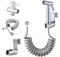 MUMENG Handheld Bidet Toilet Sprayer Kit,Stainless Steel Spray Attachment Set with 3 Way Valve,Hand Held Diaper Sprayer Head for Personal Hygiene Pet Bathing with ABS Flexible Telescopic Shower Hose