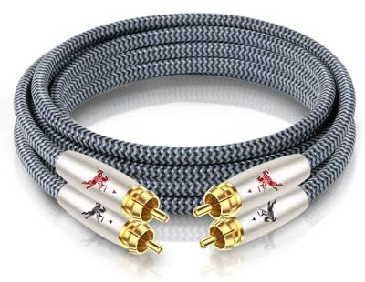 Impeto High end Cinch Kabel, 2 RCA Audio Kabel,2x Cinch Stecker zu 2x Cinch Stecker Audiophiles Audiokabel kompatibel für CD, Verstärker, Decoder - 1m