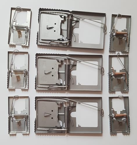 Jute und Fallenquelle® Mausefallen und Rattenfallen im Set verzinkte Metallfallen 9 Stück Profi Qualität Made in Germany