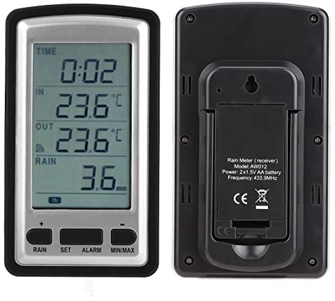 ANKROYU Wireless Rain Gauge, Digital Rain Meter Gauge Household Weather Station Meter Rain Collector Monitoring Meter Weather Station Meter Temperature for Measuring Rainfall in Households
