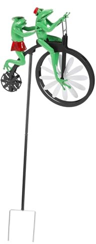 CIYODO Éolienne Métal Forme De Grenouille Décoration De Jardin Animée Moulin à Vent Rotatif pour Extérieur Accessoire pour Cour Et Pelouse