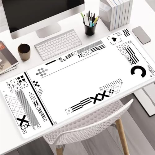 Xinyuer Mauspad XXL Schwarz Weiß Geometrisch Mauspad Gaming 1200x600x3mm Große Tastaturmatte Waschbares mit Rutschfester Basis für Zuhause und Büro