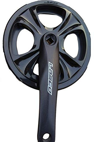 Guarnitura Bici,Guarnitura Perno Quadro Bicicletta 8 velocità Chainwheel in Lega di Alluminio a manovella Single Speed ​​46 Tooth MTB Bike Parts Accessori Bicicletta(170mmBlackSet)