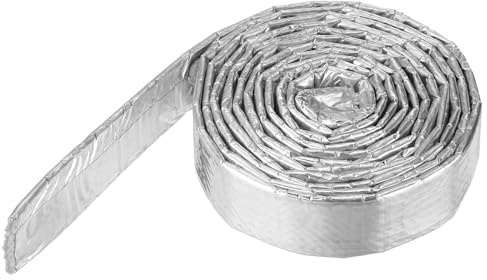QUARKZMAN Gaine Thermique Aluminisée 1/2 Id x 5,9Ft Métallique Fibre Verre | Aluminium Gaine Thermique, pour Conduites Carburant Câbles Câblage Électrique