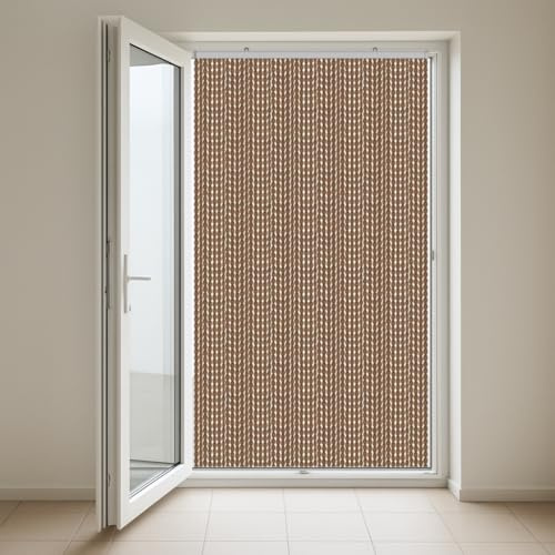 Generico Tenda Antimosche Pon Pon -Antirumore- Divisorio per Porte Telaio in PVC Viti Incluse (MARRONE, 100X220)