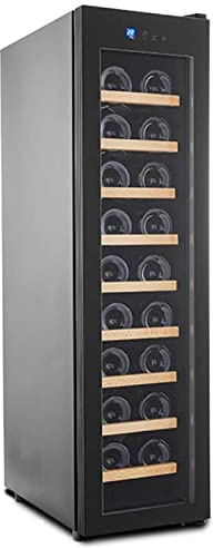 IUBGFTO Wine Cooler Refrigerator 18 Bottles Built in or Freestanding, Wine Refrigerator with Stainless Steel&Double-Layer Tempered Glass Door Energy Saving, Quiet Operation
