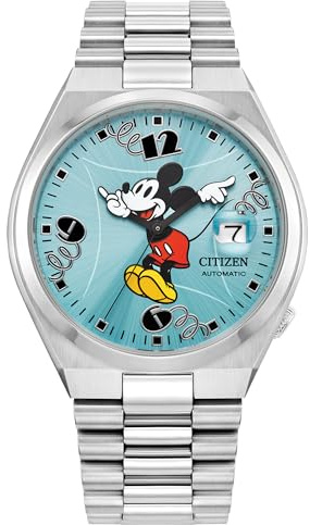 Citizen Unisex Automatic Tsuyosa Mickey Mouse, Sky Blue Sunray Dial, Stainless Steel Case Watch (Model: NJ0156-50L)
