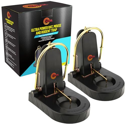 RatKil Rat Trap - Heavy Duty Rat Traps that Kill Instantly - Very Powerful Rat Traps for Outdoors - Pack of 2 Large Rat Killer for Rodent Control
