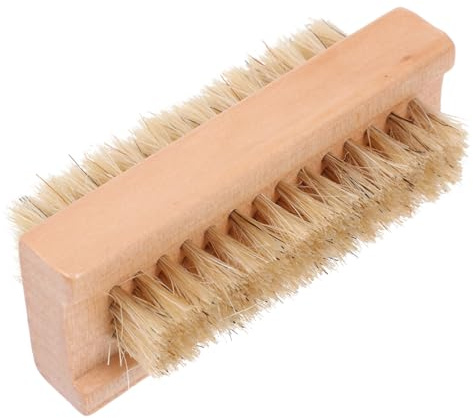 LOORGVEL 1pieza Cepillo De Limpieza De Uñas De De Cerdo Natural Herramienta De De Uñas De Madera Para Manicura y Pedicura Color Madera