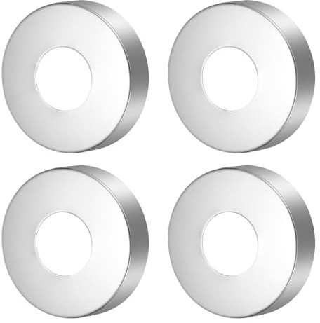 sourcing map 4 Pcs Shower Arm Flange, 1.3x3.2x0.8(33x80x19mm) Stainless Steel Round Escutcheon Plate, Wall Split Flange, Wall-Mounted Water Pipe Cover for Pipe, Silver