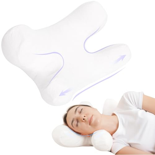 vocheer Almohada antiarrugas, cómoda almohada alternativa al plumón, almohadas de belleza ajustables que proporcionan apoyo para el cuello y alivio del dolor, diseño ergonómico perfecto para dormir de