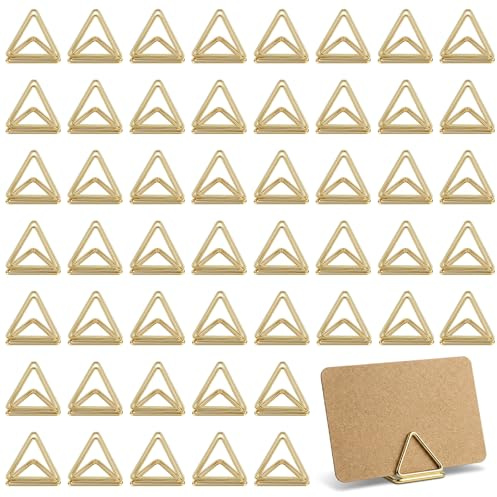 50 Pcs Mini Soporte Tarjetas de Mesa, Soporte Tarjetas de Lugar de Metal