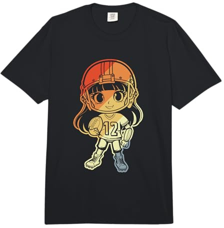 Fumetto per Ragazze sul Football Americano Comfort Colors Adult Heavyweight T-Shirt