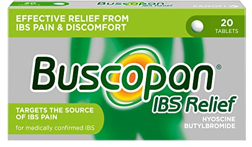 Buscopan, Targets the Source of Belly Pain, Cramps & Discomfort, Starts to work in 15 minutes, 20 Tablets, Relief from Stomach Pain, Cramps & Discomfort