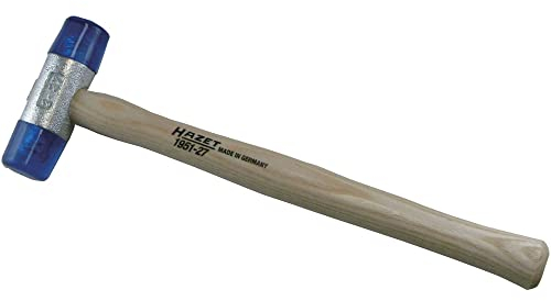 HAZET Kunststoff-Schonhammer 1951-27 I 265 mm, Hammer-Kopf-mm 27 mm - schlagfestes Cellulose-Acetat, nahezu rückschlagfrei, robuster Stil aus Esche