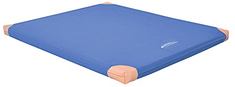 Grevinga® TÜV-Süd zertifizierte Leichtturnmatte (VB 80) | 100 x 100 x 8 cm | BLAU | mit Lederecken