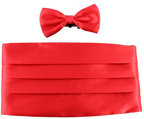 Knightsbridge Neckwear Rote Fliege und Kummerbund Set