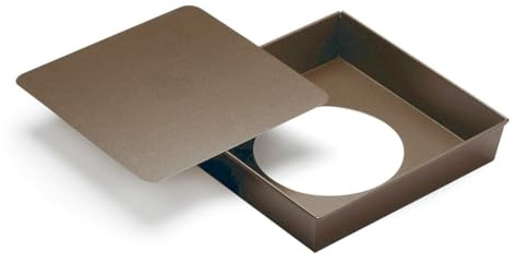 Gobel - Moule à Manqué Carré à Fond Mobile - 22 x 22 x 5 cm - Acier - Revêtement Antiadhérent Bicouche Garanti sans PFAS - Qualité Professionnelle – Fabriqué en France