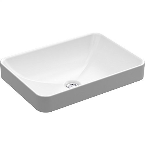KOHLER 5373-0 Vox Rectangle Vessel Bathroom Sink, Vitreous China¬†, 22-5/8 W X 16-1/8L, White