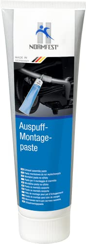 Normfest Auspuff-Montagepaste – Abdichtende, hitzebeständige Paste für Auspuffanlagen, Muffen- und Klemmenverbindungen, einfache Verarbeitung, schnelltrocknend, asbestfrei – 150g