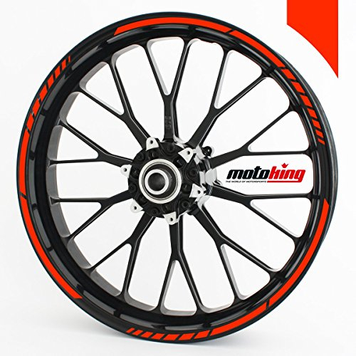Motoking Felgenrandaufkleber GP im GP-Design passend für 13 Zoll Felgen für Motorrad, Auto & mehr - NEON ROT