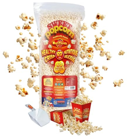 Mac-Corns - Sweet Popcorn Signature Bulk Bundle | 60 Cartons + Scoop Included | Serves Up to 60 Guests | Allergen Free | Perfect for Weddings, Corporate Events, Cinema Nights & Schools