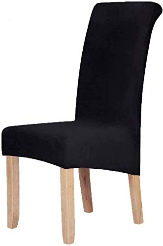 Homaxy Stuhlhusse, universell, waschbar, universell, sehr leicht zu reinigen und langlebig, (Schwarz, 6 Stück)