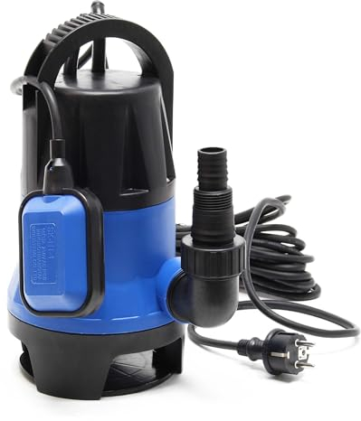 Wiltec Pompa sommersa acque nere 400 w 7.500 l/h Elettropompa a immersione per pozzo giardino