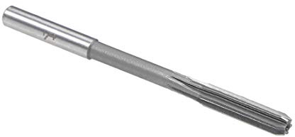 sourcing map Chucking Reamer 1/4, H8 HSS Lathe Machine Reamer 6 Straight Flutes, Round Shank Milling Cutting Tool, Reaming Drill Bit for Stainless Steel Metal Hole