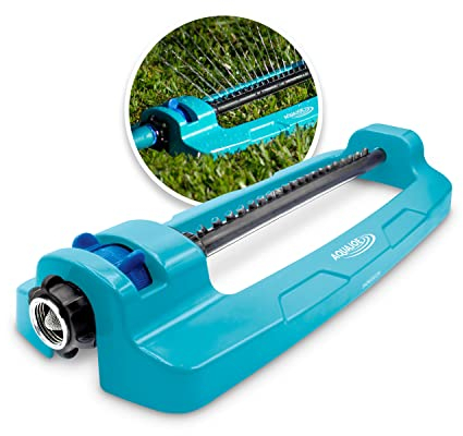 Sun Joe SJI-OMS20 Aqua Joe - Aspersor oscilante Indestructible de Cobertura de 4,400 pies Cuadrados, Azul