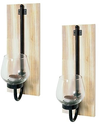 Wandkerzenhalter 2er Set Viola Wanddekoration Teelichthalter HTI-Line